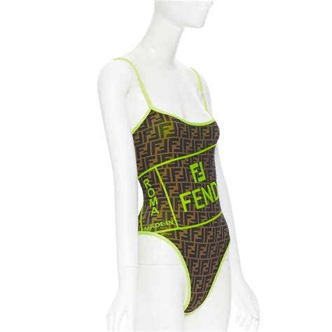 fendi brown swimsuit|Fendi neon bikini.